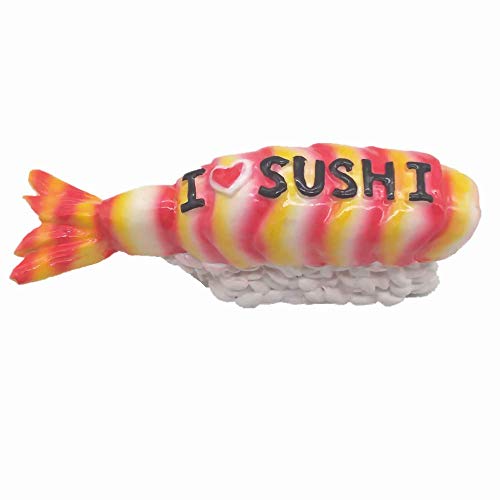 Japanische Meeresfrüchte Sushi von Japan, 3D-Kühlschrankmagnet, Souvenir, Geschenk-Kollektion, Heim- und Küchendekoration, magnetischer Aufkleber, japanischer Kühlschrankmagnet von MUYU Magnet