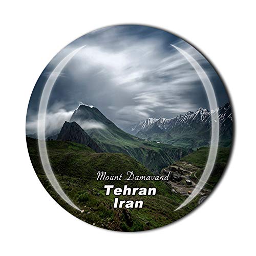 Kühlschrankmagnet Mount Damavand Tehran Iran, Reise, Souvenir, Geschenk, Heim, Küche, Dekoration, magnetischer Aufkleber, Kristall-Kühlschrankmagnet, Kollektion von MUYU Magnet