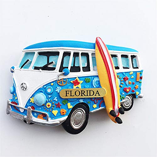 3D-Bus-Form Florida United States of America Kühlschrankmagnet Reise-Souvenir Geschenk Zuhause Küche Kühlschrank Dekoration Magnetaufkleber Craft Collection von MUYU Magnet