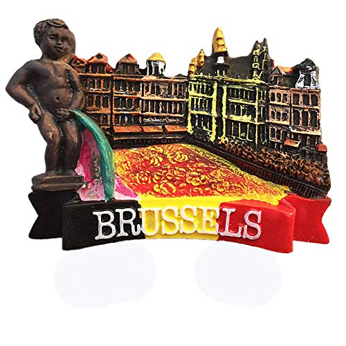 3D-Kühlschrankmagnet, Motiv: Brüssel, Belgien, Dekoration für Zuhause und Küche, Brüssel, Belgien, Souvenir, Kühlschrankmagnet, Aufkleber von MUYU Magnet