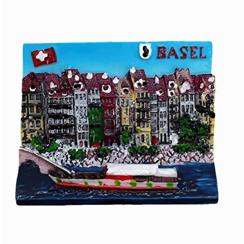 3D-Kühlschrankmagnet, Motiv: Basel, Schweiz, Touristen-Souvenir, Geschenk, Dekoration für Zuhause und Küche, Kühlschrankmagnet von MUYU Magnet