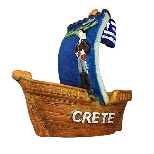 MUYU Magnet 3D Segelboot von Kreta, Griechenland-Stil, kreative Desktop-Dekoration, Ornament, Statue, Touristensouvenir, Geschenk von MUYU Magnet