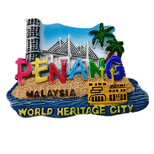 Kühlschrankmagnet, 3D-Welterbe Stadt Penang Malaysia, Heim- und Küchendekoration, Magnetaufkleber, Penang Malaysia, Souvenir, Geschenk von MUYU Magnet