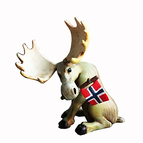 MUYU Magnet Elch of Norway 3D Home Office Tisch Desktop Dekoration Ornament Statue Norwegen Reise Souvenir Geschenk Kollektion von MUYU Magnet