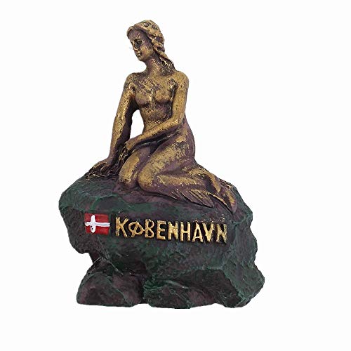 3D-Kühlschrankmagnet, Motiv: Meerjungfrau, Kopenhagen, Dänemark, Souvenir, Geschenk, Dekoration für Zuhause und Küche, Kopenhage, Dänemark, Kühlschrankmagnet-Kollektion von MUYU Magnet