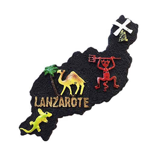 Lanzarote Spanien 3D-Kühlschrankmagnet, Touristen-Souvenir, Geschenk, Dekoration für Zuhause und Küche, Lanzarote, Spanien, Kühlschrankmagnet von MUYU Magnet