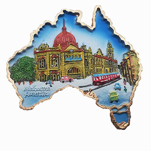 Melbourne Kühlschrankmagnet, Landkartenmotiv, Souvenir, Geschenk, Heim- und Küchendekoration, magnetisch, für den Kühlschrank, Australien von MUYU Magnet