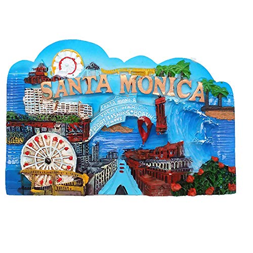 Santa Monica Los Angeles California USA Kühlschrankmagnet Touristensouvenir Geschenk Sammlung Heim & Küche Dekoration Magnetaufkleber Santa Monica America Kühlschrank Magnet von MUYU Magnet