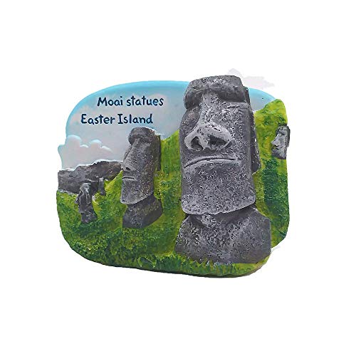 Moai Statuen der Osterinsel Chile, 3D-Kühlschrankmagnet, Reise-Souvenir, Geschenk, Heim- und Küchendekoration, magnetischer Aufkleber, Osterinsel Chile Kühlschrank-Magnet-Kollektion von MUYU Magnet