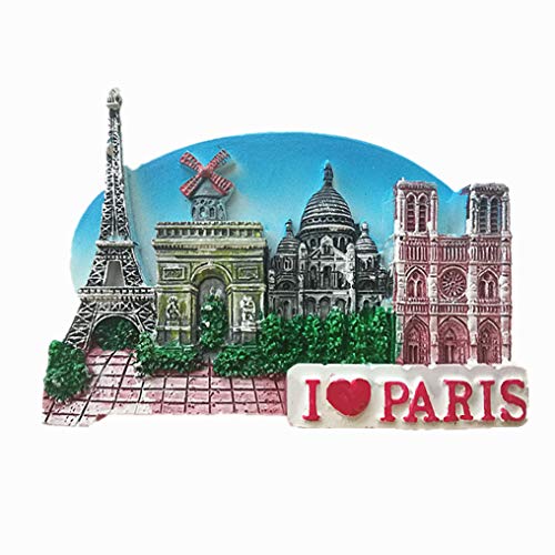 Paris Frankreich 3D-Kühlschrankmagnet, Paris-Souvenir-Aufkleber, Dekoration für Zuhause und Küche, Kühlschrankmagnet, Reise-Souvenir, Geschenk von MUYU Magnet