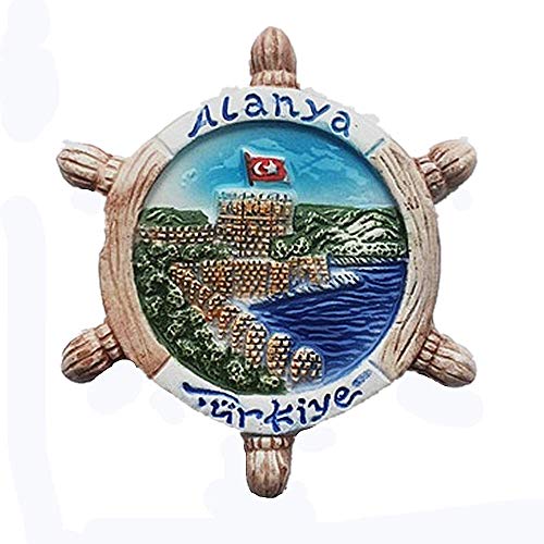 3D-Kühlschrankmagnet, Ruderform, Alanya, Türkei, Souvenir, Geschenk, Heim- und Küchendekoration, Magnetaufkleber, Alanya, Türkei, Kühlschrankmagnet, Kollektion (blau) von MUYU Magnet