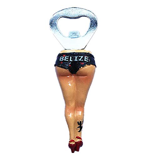 Sexy Girl of Belize 3D-Kühlschrankmagnet, Flaschenöffner, Heim- und Küchendekoration, Magnetaufkleber, Polyresin, Basteln, Bieröffner von MUYU Magnet