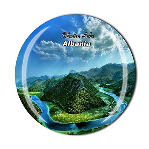 Shkodra Lake Albanien Kühlschrankmagnet, Reise-Souvenir Geschenk, Heimküchen-Dekoration, Magnet-Aufkleber Kristall, Albanien Kühlschrank-Magnet-Kollektion von MUYU Magnet