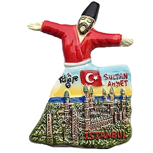 Sultanahmet Blaue Moschee von Istanbul Türkei 3D-Kühlschrankmagnet Souvenir Geschenk Sammlung Heim & Küche Dekoration Whiteboard Magnetaufkleber Istanbul Türkei Kühlschrankmagnet (rot) von MUYU Magnet