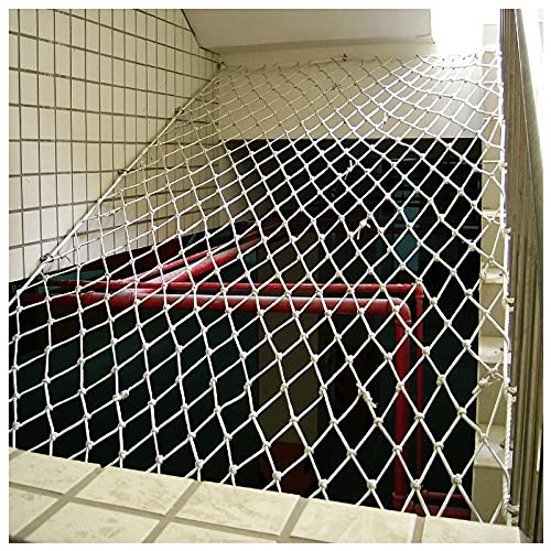 MUYUNXI Nylon Kindersicherheitsnetz Sicherheitsnetz FüR Kinder Schutz-Netz FüR Den AußEn-Bereich Seilnetz Weißes Balkon-Netz Dekor Netz Seil 5mm Netto 5cm(Size:4 * 4m（13.1 * 13.1ft）) von MUYUNXI