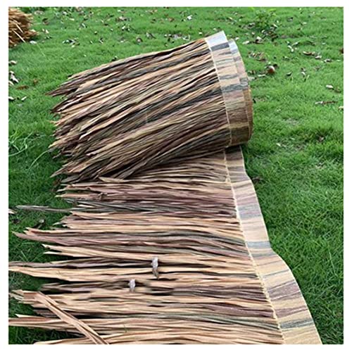 Palm Thatch Rollen Künstliches Palmen Strohdach Palmdach Paneele Palmenstrohrolle Palmschindel Palmenblätter Reetdach für Tiki Hütten Bar Zaun Party Dekoration Terras(Size:0.5x2m/1.6x6.5ft,Color:gelb) von MUYUNXI