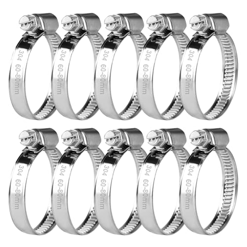 10 STK Schlauchschellen Edelstahl, Einstellbare 60-80 mm Schlauchschellen Set, Schlauchklemmen Set, 304 Edelstahl Rohrschellen Schraubschellen Set für Waschmaschine Poolschlauch Schellen Set 10 STK Schlauchschellen Edelstahl, Einstellbare 60-80 mm Schlauchschellen Set, Schlauchklemmen Set, 304 Edelstahl Rohrschellen Schraubschellen Set für Waschmaschine Poolschlauch Schellen Set von MUZHUPGUZ