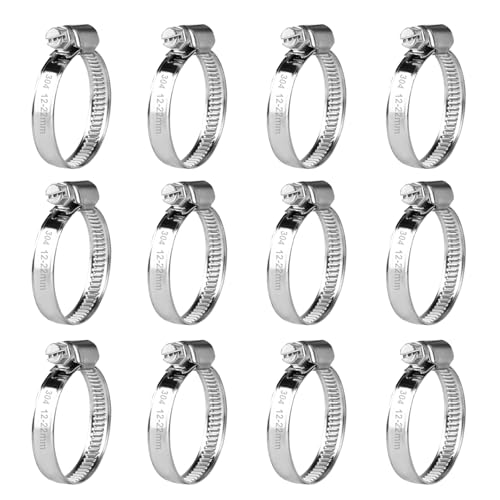 12 STK Schlauchschellen Edelstahl, Einstellbare 12-22 mm Schlauchschellen Set, Schlauchklemmen Set, 304 Edelstahl Rohrschellen Schraubschellen Set für Waschmaschine Poolschlauch Schellen Set 12 STK Schlauchschellen Edelstahl, Einstellbare 12-22 mm Schlauchschellen Set, Schlauchklemmen Set, 304 Edelstahl Rohrschellen Schraubschellen Set für Waschmaschine Poolschlauch Schellen Set von MUZHUPGUZ