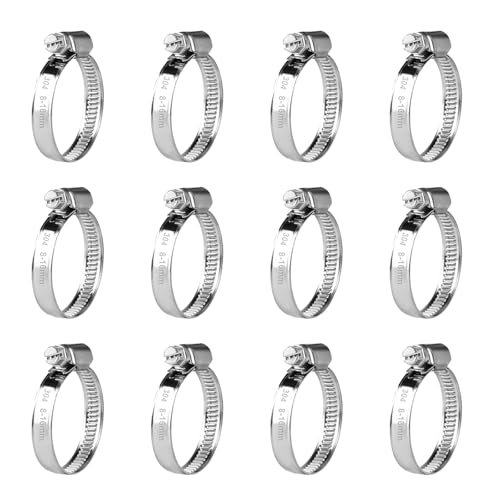 12 STK Schlauchschellen Edelstahl, Einstellbare 8-16 mm Schlauchschellen Set, Schlauchklemmen Set, 304 Edelstahl Rohrschellen Schraubschellen Set für Waschmaschine Poolschlauch Schellen Set 12 STK Schlauchschellen Edelstahl, Einstellbare 8-16 mm Schlauchschellen Set, Schlauchklemmen Set, 304 Edelstahl Rohrschellen Schraubschellen Set für Waschmaschine Poolschlauch Schellen Set von MUZHUPGUZ