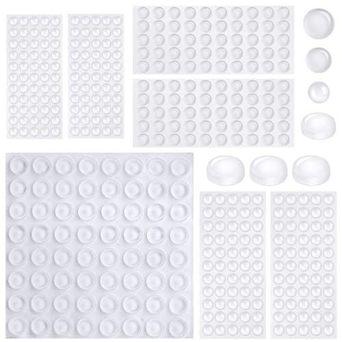 364 Stück Gummipuffer Transparent Gummifüße Selbstklebend Elastikpuffer Türpuffer, Anschlagpuffer Selbstklebende Gumminoppen für Glasplatten Türen Möbel Schränke(4 Größen) von MUZHUPGUZ