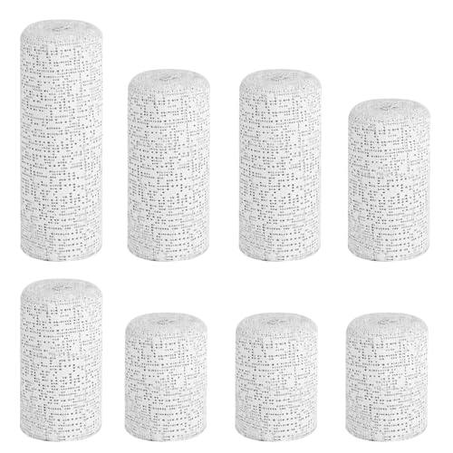8 Rollen Gipsbinden zum Basteln, Gipsbinden Set, Gipsverband Gipsabdruck Babybauch Gipstuch, 5cm/7,5cm/10cm/15cm x 2,7 m Gipsrollen Gipsbinde Rolle für Gips Basteln Verband Modellieren(Weiß) von MUZHUPGUZ
