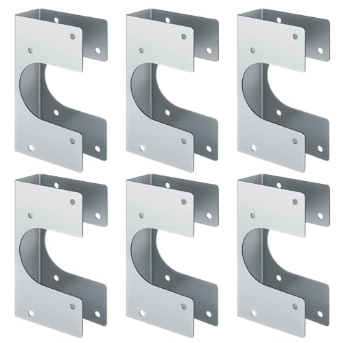 MUZIK 6 Stück verzinkte Bolzenschuhe für 2 x Bolzen, 15,9 cm Höhe x 3,8 cm Breite, passend für 6,5 cm Außendurchmesser, robuste Stahlrohrstützen, IBC/IRC-Code konform für strukturelle Verstärkung MUZIK 6 Stück verzinkte Bolzenschuhe für 2 x Bolzen, 15,9 cm Höhe x 3,8 cm Breite, passend für 6,5 cm Außendurchmesser, robuste Stahlrohrstützen, IBC/IRC-Code konform für strukturelle Verstärkung von MUZIK