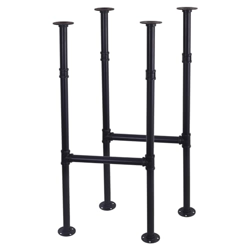 MUZIK 96,5 cm Metall-Tischbeine, schwarz lackierte Schreibtischbeine, industrielle Rohr, Thekenstange, Tischbeine, 2 Stück von MUZIK