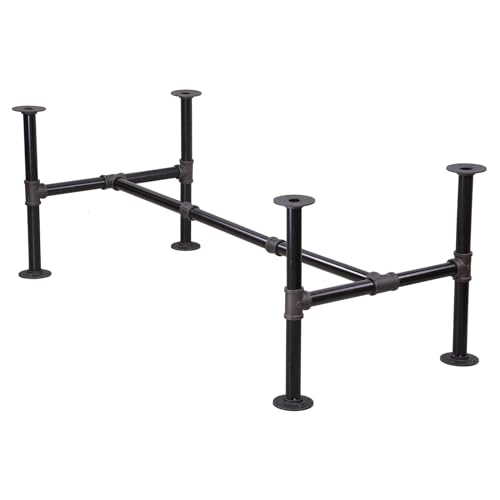 MUZIK Industrielles Rohr-Tischbein-Set – dunkelgraue Rohrohre, Eisen-Basisbeine für Couchtische und Beistelltische, Nachttisch – Vintage, Mitte des Jahrhunderts – moderne Ästhetik – 45.7 cm von MUZIK