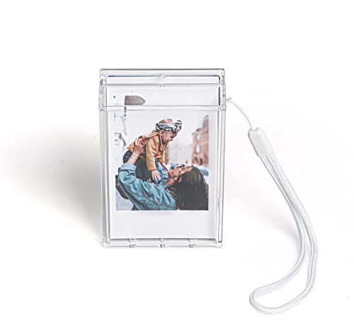 MUZIRI KINOKOO Fuji Instax Mini Photo Holder Film Storage Box in Transparent Acrylic with Strap - for Storing Fuji Mini 3 Inch Photos - Clear Instax Mini Photo Holer von MUZIRI KINOKOO