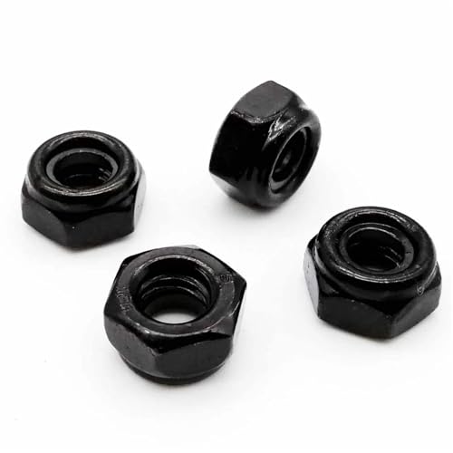 Einsatzmuttern, Innensechskantschrauben Edelstahl 304 M2 M2,5 M3 M3,5 M4 M5 M6 M8 M10 M12 M16 Schwarze Nylock-Mutter Kontermutter Sechskant-Nylon-Selbstsicherungsmutter(M2.5) von MUZIT