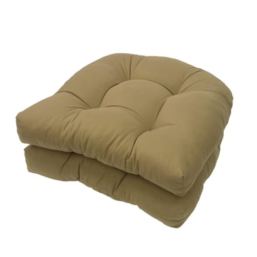 Kissenset, Stuhlkissen for die Terrasse im Freien, 48 x 48 x 10 cm, wasserdichte Sitzkissen aus Korbgeflecht, dickes 2er-Set for Gartenmöbel for Rasen, Terrasse und Gebrauch(Coffee) von MUZIT