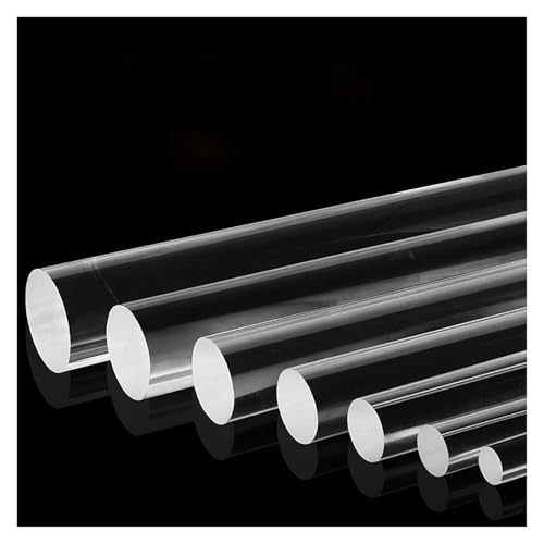 MUZIT Acryl Rundstäbe 2 Stangen Ø 50-80 mm Länge 500 mm Runde Transparent DIY Party Dekoration Gartenarbeit (50mm) von MUZIT