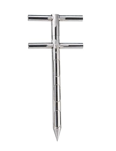 MUZIT Bodenprobensonde, Bodensonde aus Edelstahl, T-Griff zur Probenahme von Pulverkörnern, Rasen, Garten, Bauernhof, mehrere(100CM/32mm) von MUZIT