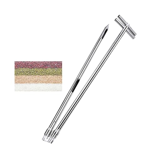 MUZIT Bodenprobensonde, Bodensonde aus Edelstahl, faltbares Stahlkorn for körnige Materialien, mehrere(250CM/32mm) von MUZIT