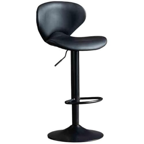MUZIT Hoher Hocker, Barhocker aus PU-Leder, 60–80 cm, Hocker mit anhebbarer Rückenlehne, Fußstütze und Kücheninselstühlen, Esszimmerstuhl for den Heimgebrauch(Black) von MUZIT