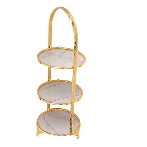 MUZIT Kuchenständer, 3-stöckiger Cupcake-Ständer, Servierständer aus Keramik, rundes Desserttablett for Teeparty, Hochzeit, Babyparty von MUZIT