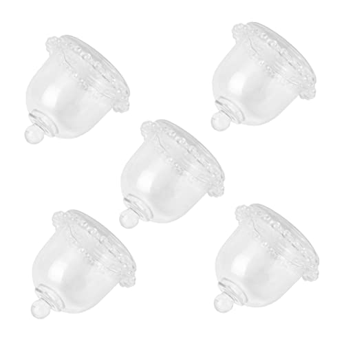 MUZIT Kuchenständer, 5 Stück Glas-Kuchendeckel, Kuchenbehälterdeckel, Glas-Display-Abdeckungen, hitzebeständig, Lebensmittelschutz, elegantes Design von MUZIT