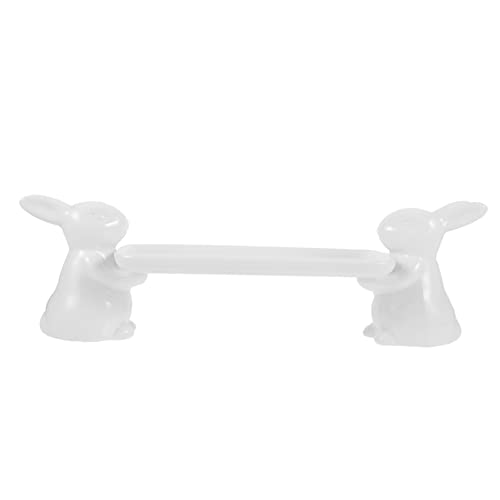 MUZIT Kuchenständer, Serviertablett aus Keramik mit Hasenmotiv, dekorativer Speiseteller for Kuchen, Süßigkeiten, Obst, Aufbewahrungsschale for Schmuck, elegante Schreibtischdekoration(White) von MUZIT