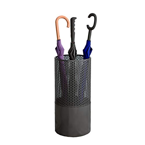 MUZIT Schirmständer, kommerzieller, Metall-Schirmständer mit Tropfschale und Haken, Mehrfarbig, mehrere Größen(Black,28 X 58Cm) von MUZIT