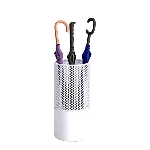 MUZIT Schirmständer, kommerzieller, Metall-Schirmständer mit Tropfschale und Haken, Mehrfarbig, mehrere Größen(White,23 X 50Cm) von MUZIT