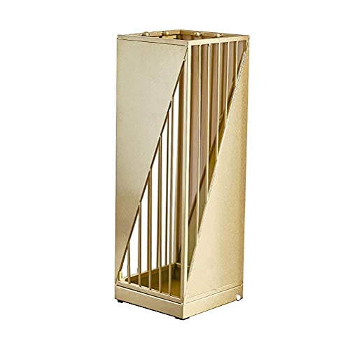 MUZIT Schirmständer, mit Wasserschale Metall-Eisenrahmen 20x20x58cm Mehrfarbig(Gold) von MUZIT