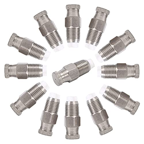 MUZIT Sprühdüsenköpfe, 100 Stück Ersatzköpfe aus Edelstahl mit Filter for Hochdruck-Zerstäubersprüher, Terrassenrasen, Landschaftsbau, Staubkontrolle(0.2mm) von MUZIT