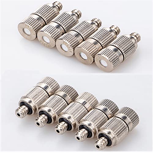 MUZIT Sprühdüsenköpfe, 100 Stück Messing-Ersatzköpfe for Hochdruck-Zerstäubersprüher, Terrassenrasen, Landschaftsbau, Staubkontrolle, 10/24 UNC(Silver,1.0mm) von MUZIT