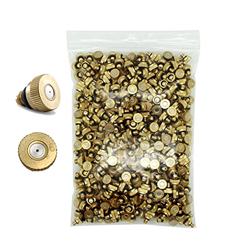 MUZIT Sprühdüsenköpfe, 100 Stück Messing-Ersatzköpfe for Niederdruck-Zerstäubersprüher, Terrassenrasen, Landschaftsbau, Staubkontrolle, 10/24 UNC(0.6mm) von MUZIT