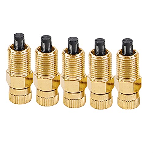 MUZIT Sprühdüsenköpfe, 100 Stück Messing-Ersatzköpfe mit Filter for Hochdruck-Zerstäubersprüher, Terrassenrasen, Landschaftsbau, Staubkontrolle(Gold,0.7mm) von MUZIT