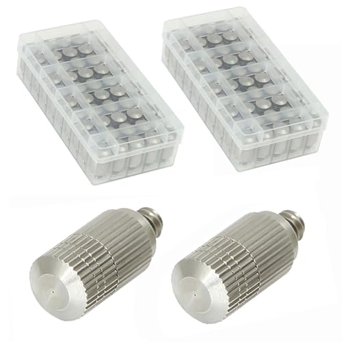 MUZIT Sprühdüsenköpfe, 100er-Packung Anti-Tropfdüsen aus Edelstahl zur Kühlung, Sprühkopf for Hochdrucknebel, reinigbare Wassersprüher, hervorragende Wirksamkeit(0.4mm) von MUZIT