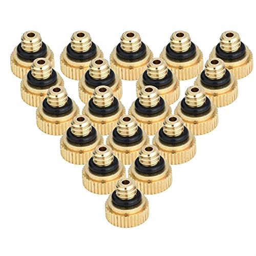 MUZIT Sprühdüsenköpfe, 120 Stück Messing-Ersatzköpfe for Niederdruck-Zerstäubersprüher, Terrassenrasen, Landschaftsbau, Staubkontrolle, 10/24 UNC(Gold,0.2mm) von MUZIT