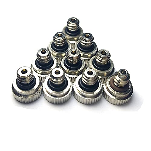 MUZIT Sprühdüsenköpfe, 120 Stück Messing-Ersatzköpfe for Niederdruck-Zerstäubersprüher, Terrassenrasen, Landschaftsbau, Staubkontrolle, 10/24 UNC(Silver,1.0mm) von MUZIT