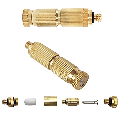 MUZIT Sprühdüsenköpfe, 20 Stück Messing-Ersatzköpfe for Hochdruck-Zerstäubersprüher mit PP-Filter for Terrassenrasen, Landschaftsbau, Staubkontrolle, 10/24 UNC(0.8mm) von MUZIT