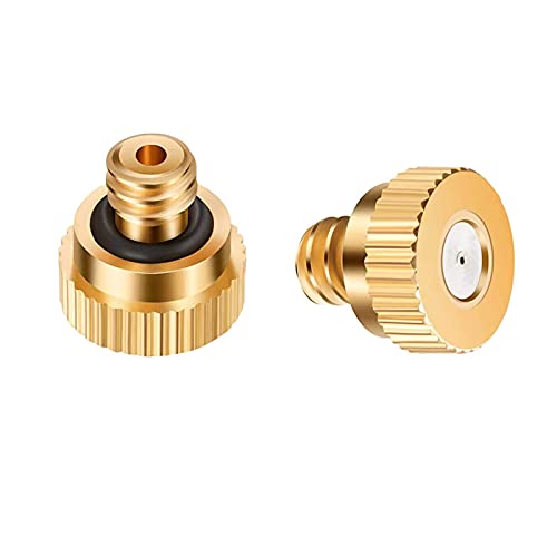MUZIT Sprühdüsenköpfe, 30 Stück Messing-Ersatzköpfe for Niederdruck-Zerstäubersprüher, Terrassenrasen, Landschaftsbau, Staubkontrolle, 10/24 UNC(Gold,0.1mm) von MUZIT